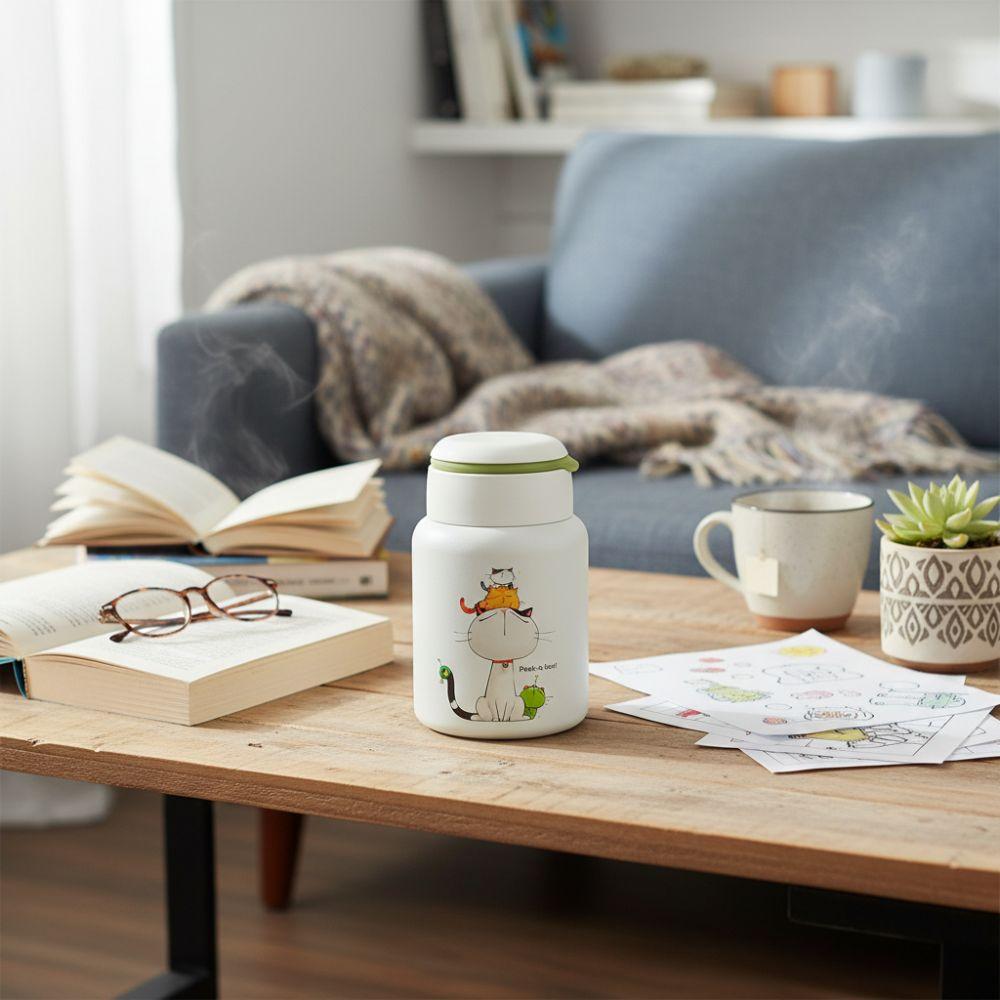 Stainless Steel Insulated Water Cup Cartoon Thermos Bottle Vacuum Thermal Cup  Travel