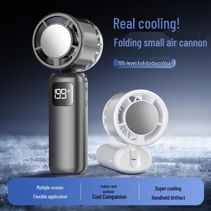Portable High-Speed Foldable Fan with Ice Pack – Handheld, Neck Hanging, Silent for Office Use