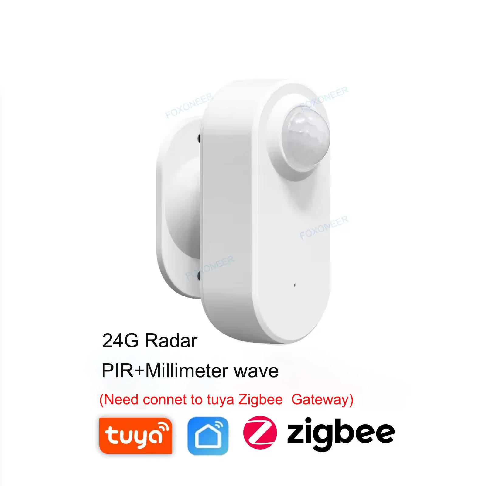 Zigbee 3.0 Human Presence Sensor 24G MmWave Radar +PIR,Luminance detection Use Battery Support Zigbee2mqtt Home Assistant 24G MMwave with PIR