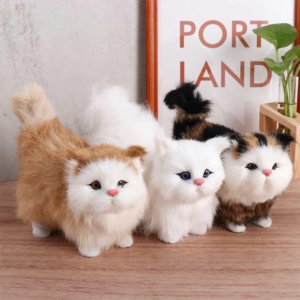 Toy Artifical Animal Fake Cat Kitten Doll Cat Model Plush Cat Toys Simulation Cat Stuffed Kitten