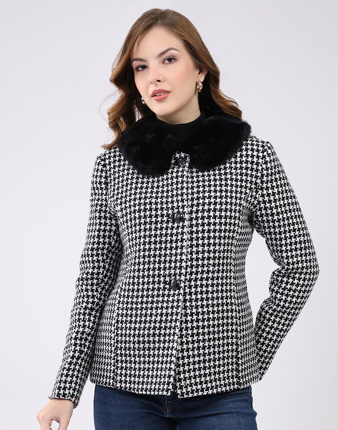 

Monte Carlo Women Collar Neck Full Sleeve Coat M чорний