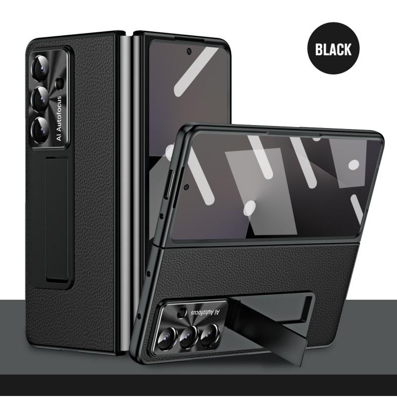 Galaxy Z Fold7 Case PC Protective Cover With Leather Texture Anti-Shock Scratch Resistant Fold6