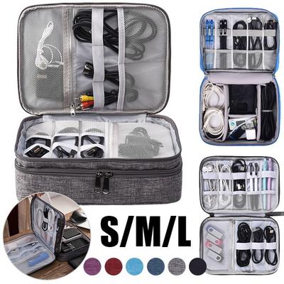 S/M/L Bärbar Travel Digital produktförvaringsväska Vattentät organiseringsväska för mobil hårddisk/USB-kabel/laddare/hörlurar/USB-minne
