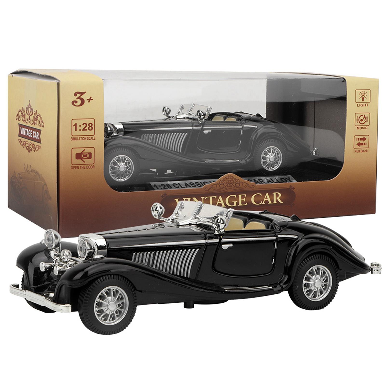 

Винтажный детский игрушечный автомобиль с высоким уровнем имитации звука и света, игрушечный автомобиль из сплава (красный) чёрный