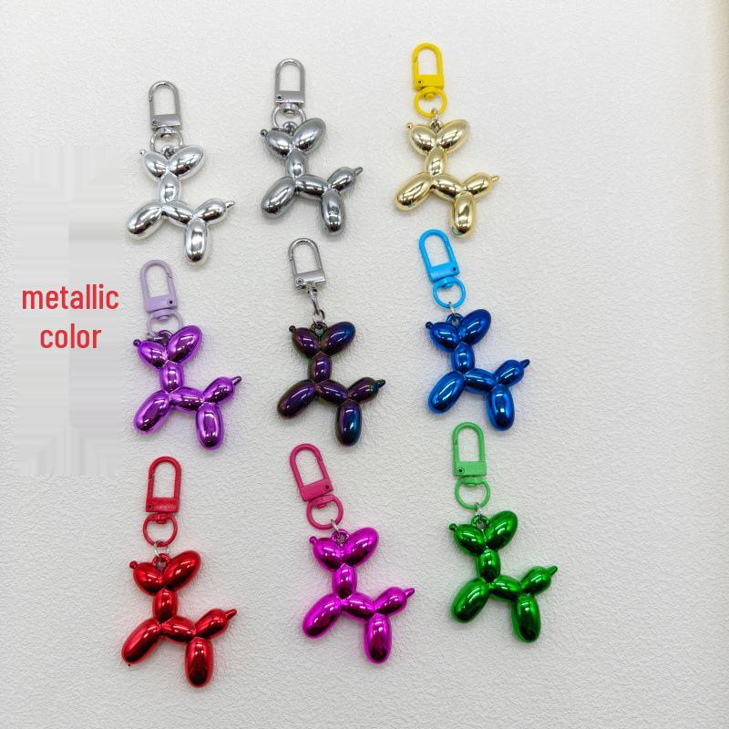 Color-Plated Balloon Dog Acrylic Keychain Pendant