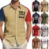 Herren Independence Day Bedrucktes Hemd mit Kragen Herren Freizeit Sport Kurzarmhemd