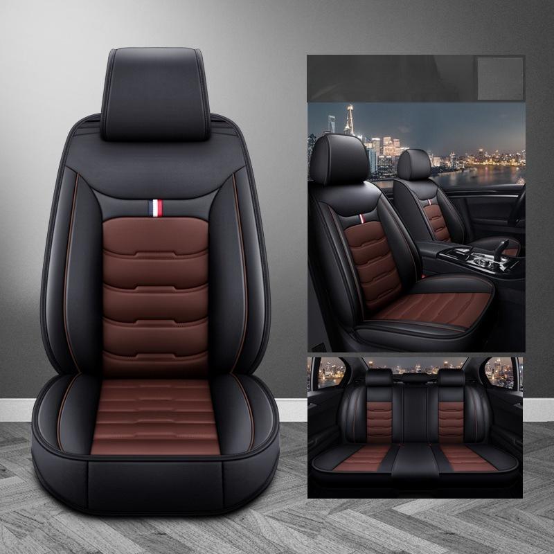 5-Seat Standard Car Seat Cover Set, Premium Faux Leather Seat Protector, New Fashion Car Interior Additions, Universal for All Seasons