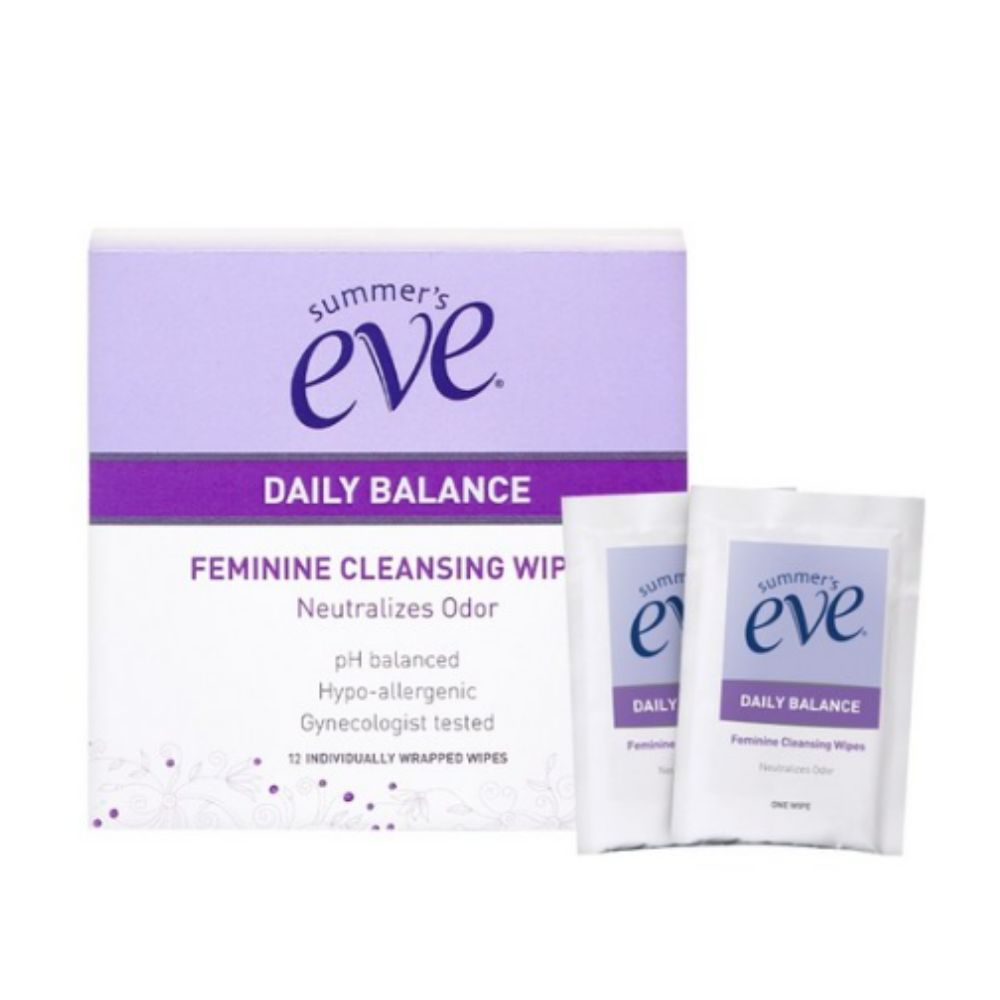 Summer s Eve Daily Balance Feminine Cleansing Wipes 12p (42g) - Portable pH-Balanced Wipes