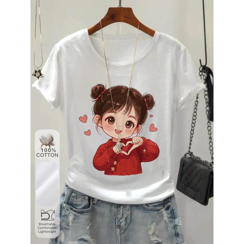 

Женская футболка с графическим принтом Happy Fri-Yay Черно-белая Круглый вырез Короткий рукав Цветная надпись Легкая Прочная Удобный крой Весна Лето Повседневная S белый