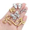 2pcs/Lot Multiple Styles Stainless Steel Bow Shape Charm Pendants for Earrings Necklace Pendant DIY Jewelry Making Accessories