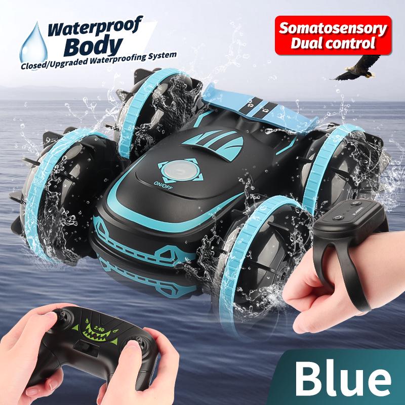 Remote Control Four-Wheel Double-Sided Stunt Vehicle Amphibious Vehicle 2.4G Multi-Function Boy Gesture Gravity Control