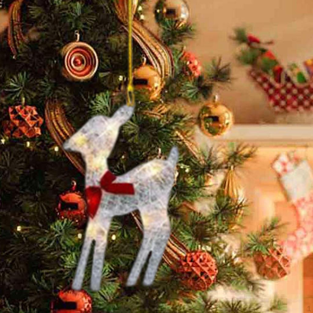 Christmas Tree Hanging Ornament Acrylic Decoration Elk Pendant for Outdoor