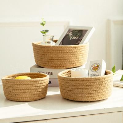 Caja de Almacenamiento para Artículos Varios de Escritorio Hilo de Algodón Organizador de Cosméticos Cesta de Almacenamiento de Moda