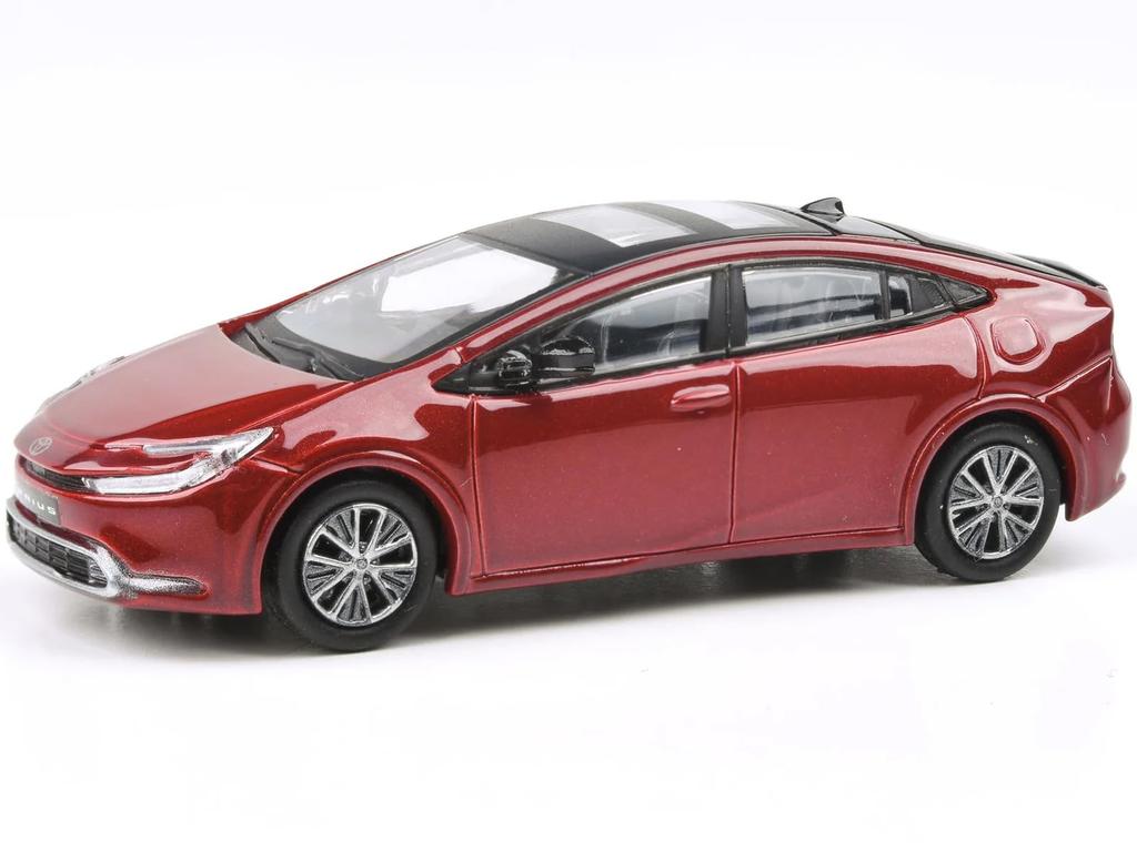 Paragon 2023 Toyota Prius Supersonic Red Metallic with Black Top and Sunroof, 1/64 Scale Diecast Model Car