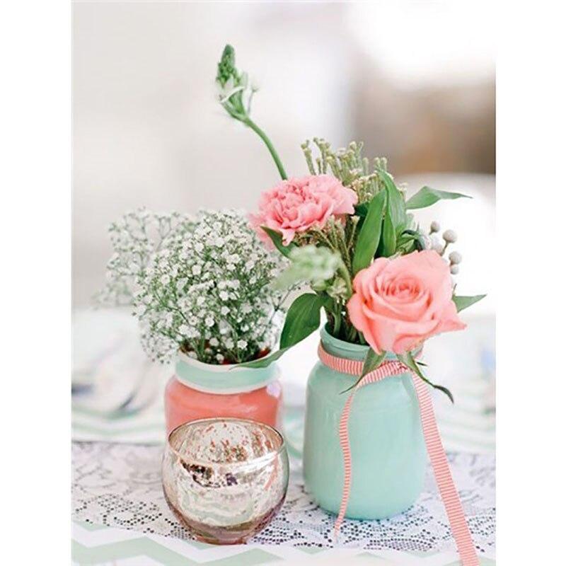 5D Diamond Painting Flowers Full Round Drill New Arrival Mosaic Diamond Embroidery Vase Painting Rhinestone Home Decor