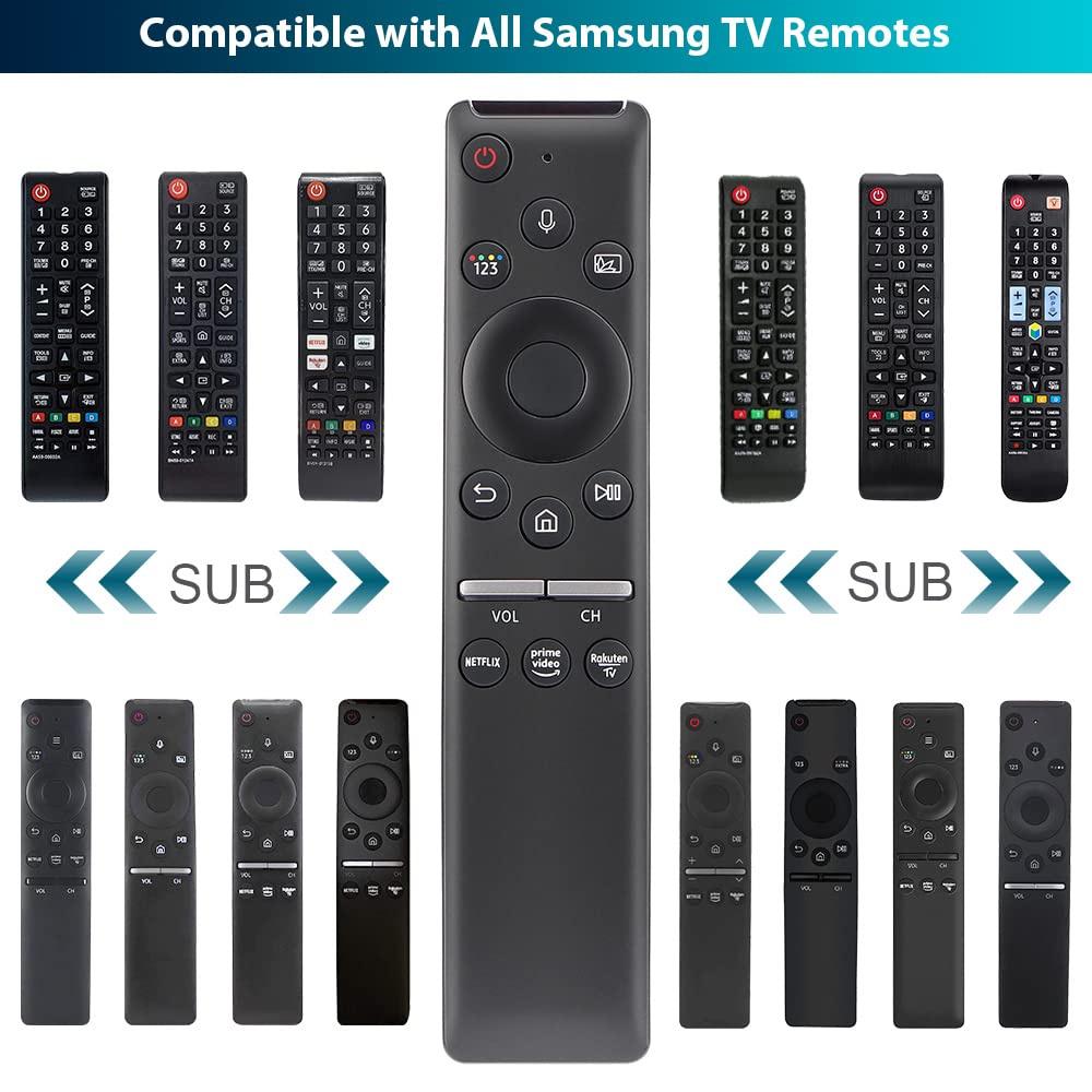 BN59-01330B Voice Remote Control for Samsung Smart TV LED QLED 4K 8K UHD HDR Curved with Netflix, Prime Video,Rakuten TV Button