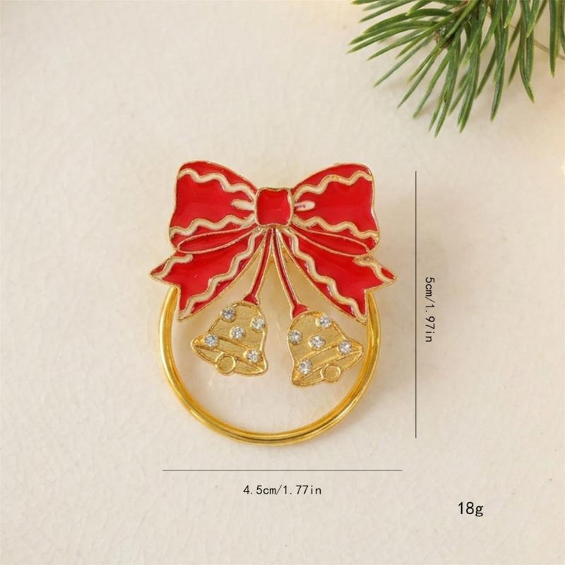 Holiday Table Rings for Christmas Napkin Use, Color Detail Table Piece with Enamel Look and Single Unit Scope