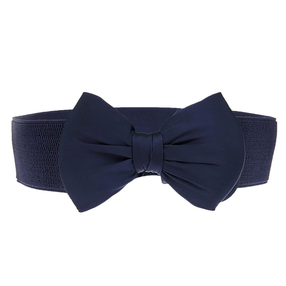 Dámský módní pás s mašlí Široký elastický pásek v pase