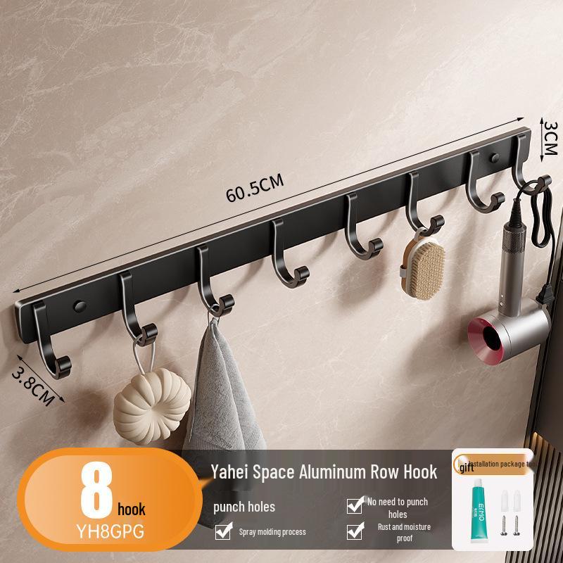 Punch-Free Space Aluminium-Klebehaken für Badezimmer, Küche und zum Aufhängen von Kleidern