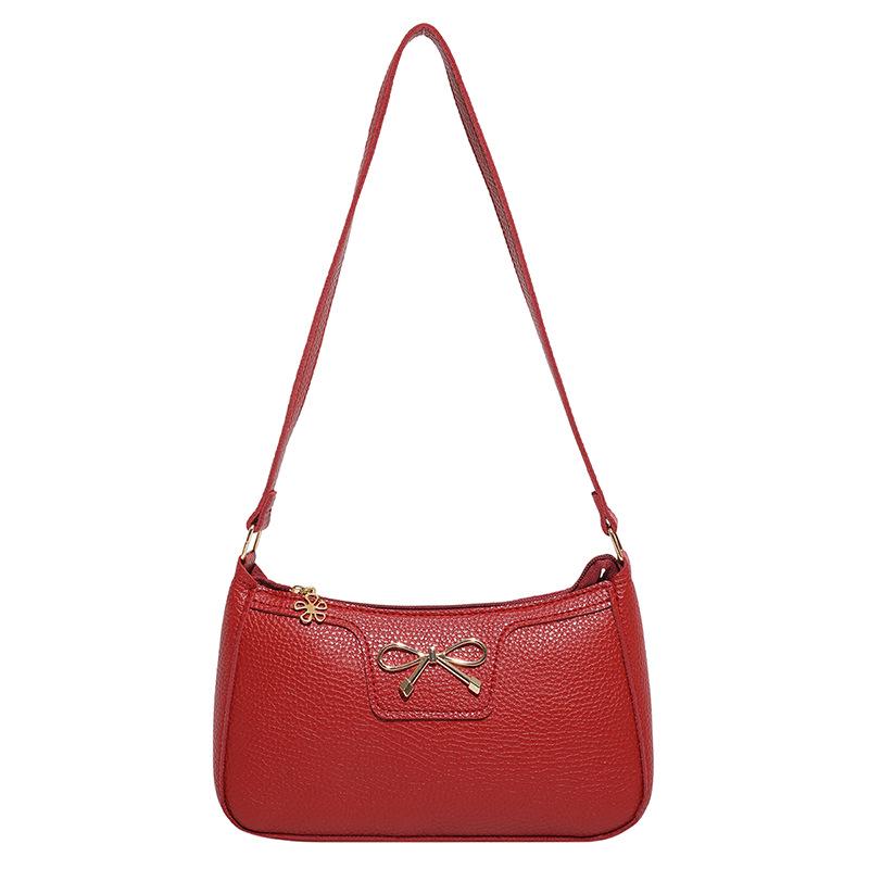 2025 Korean Style Bow Armpit Baguette Shoulder Bag - Fashionable & High Quality for Women