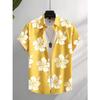 2025 New Summer Daily Fashion Short-sleeved Shirts 3D Flower-printed Men's Casual Shirts Outdoor Beach Hawaiian Style Shirts