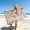 1pc Vintage Marine Organism Printed Beach Towel, Ultra-fine Fiber Absorbent Beach Towel, Outdoor Vacation Beach Swimming Towel