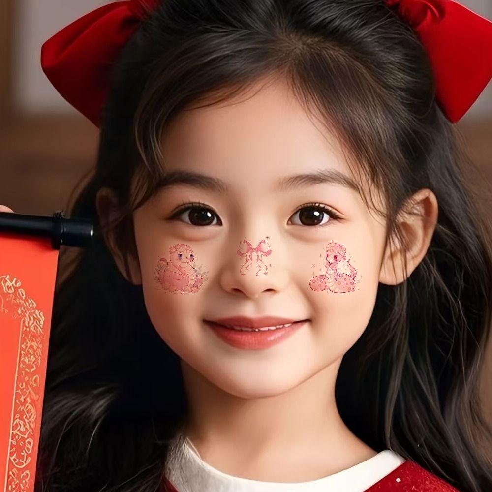 6 Sheets New Glitter Face Red Waterproof Face Makeup Patches Temporary DIY Sticker Girls