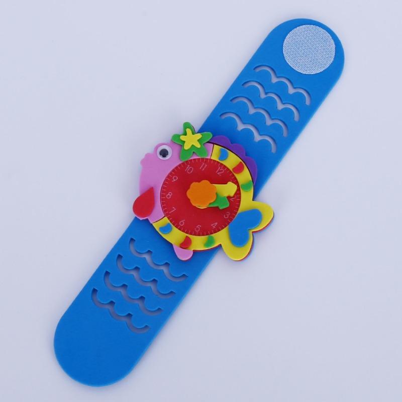 Children Kindergarten Handmade Diy Cartoon Animal Eva Watch Educational Toy Material Kit