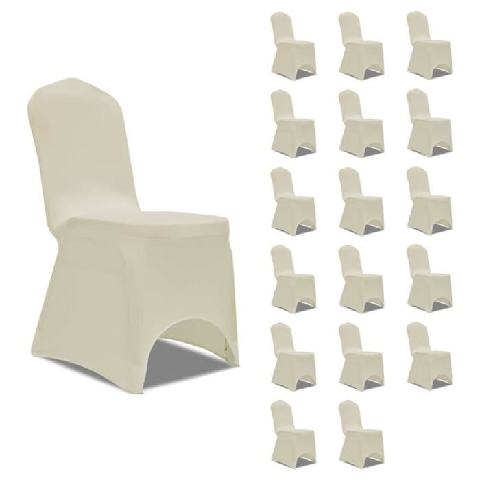 Housses de chaise - vidaXL - Crème - 18 pcs - Lavable à 40 °C - Élastique