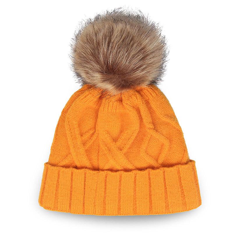 Autumn and Winter Hats for Women Cute Wool Ball Warm Solid Color Wool Hat Korean Version Women's Jacquard Fashion Knitted Hat Versatile