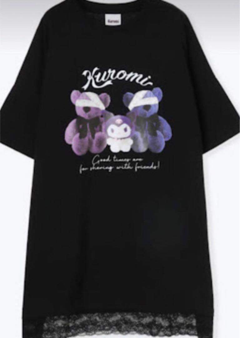 

[USED] Kuma Yumekawa Bear Sanrio Kuromi T-shirt Short Sleeve Tops Tunic Dreamy Sick Gothic Lolita Landmine