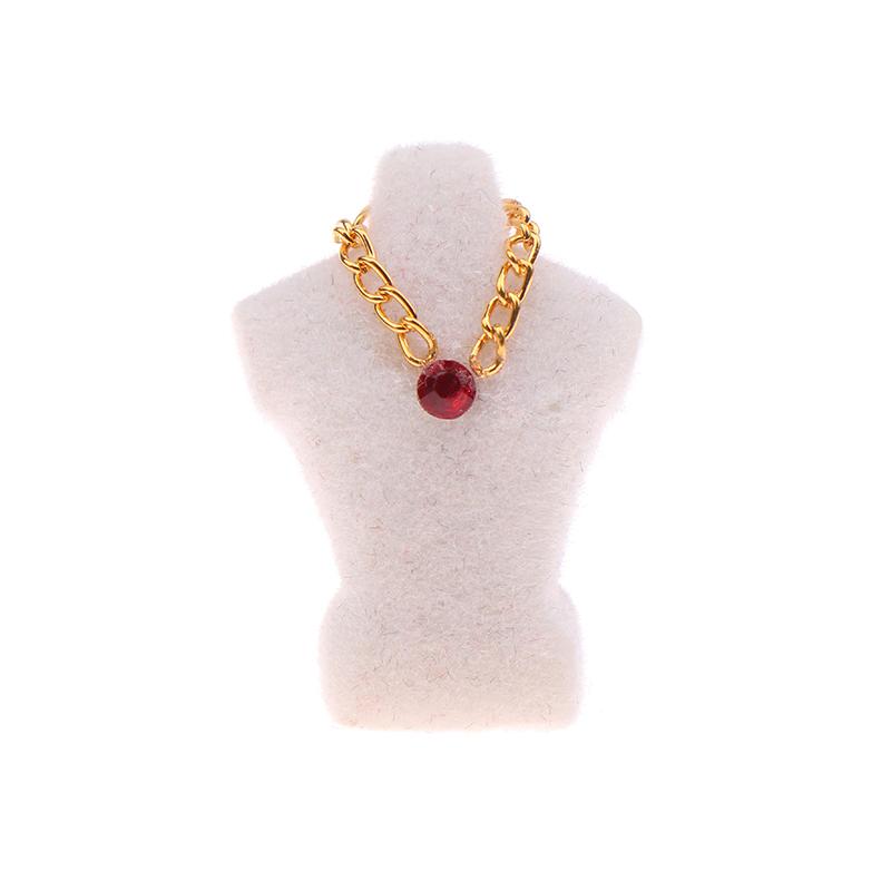 1/12 Dollhouse Necklace Display Stand With Necklace Dollhouse Jewelry Stand Dollhouse Accessories Micro Scene Photo Props