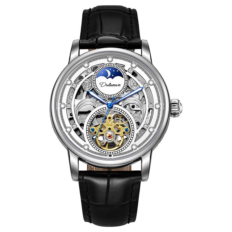 

Men s Black Warrior Skeleton Tourbillon Automatic Mechanical Waterproof Watch