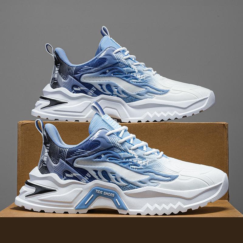 

Men s shoes 2025 spring new versatile youth sports leisure running summer breathable thick-soled heightening dad shoes 45