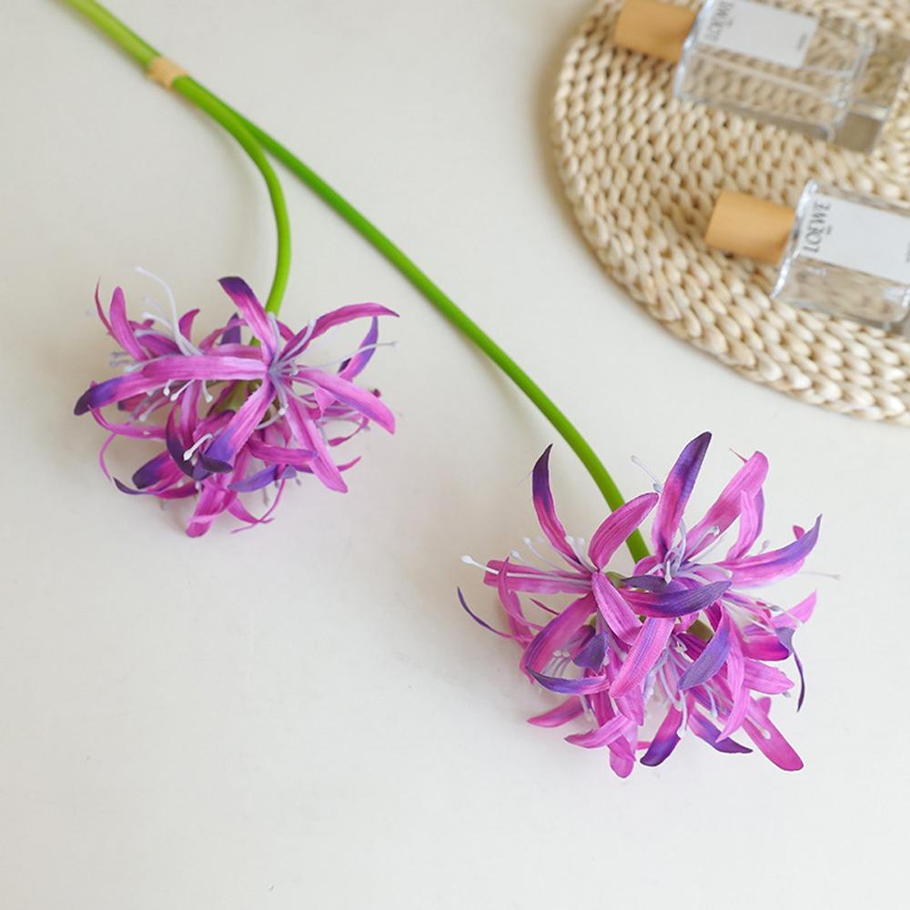 

2 Heads Artificial Silk Flower Branch Realistic Fake Flowers Birthday Party Decor фиолетовый