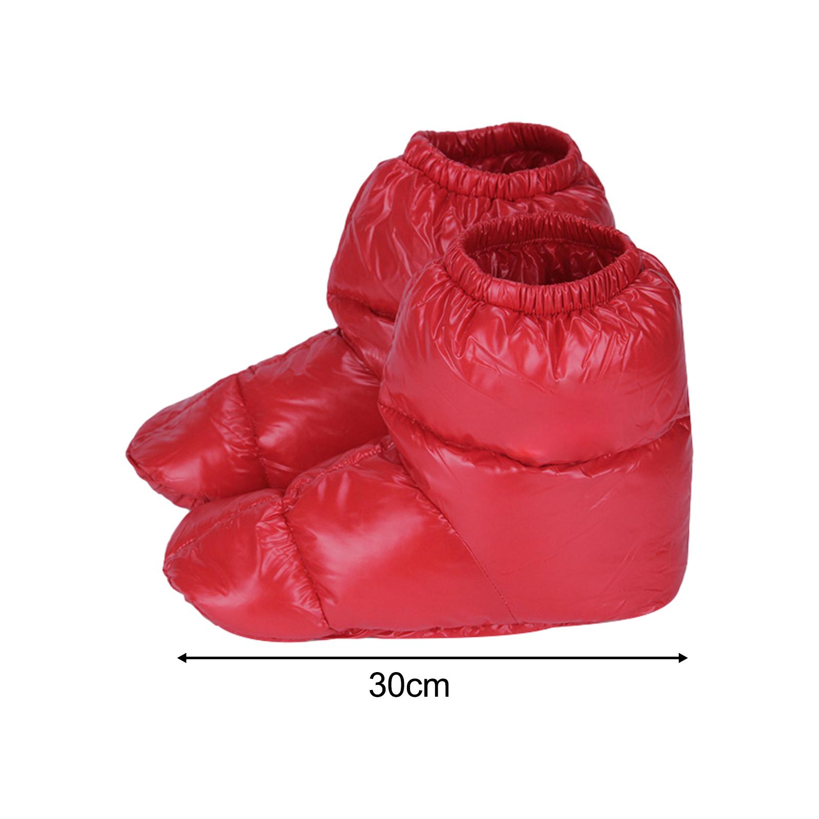 

Пара комнатных зимних пуховых тапочек-ботинок обувь красный