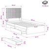 Bed Frame with Storage Space and Headboard Smoked Oak