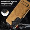 For Samsung Galaxy S24 FE Case Compatible with MagSafe Kickstand Leather Phone Back Cover