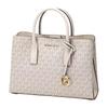 Michael Kors RUTHIE Gold Hardware Brand Print Coated Canvas Shoulder Handbag Small Women's Cream