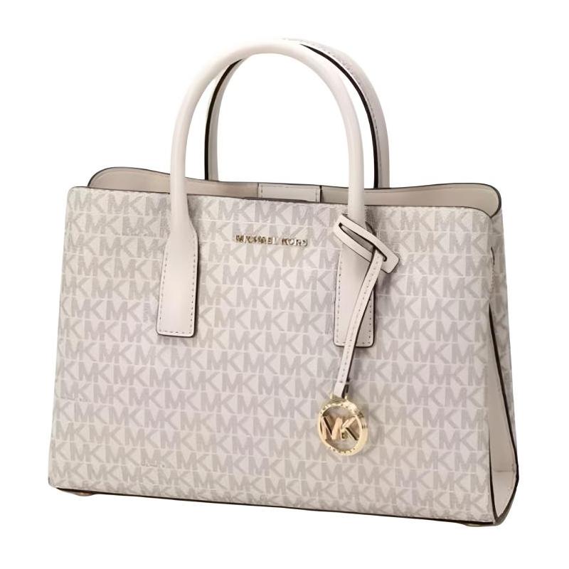 Michael Kors RUTHIE Gold Hardware Brand Print Coated Canvas Shoulder Handbag Small Women's Cream