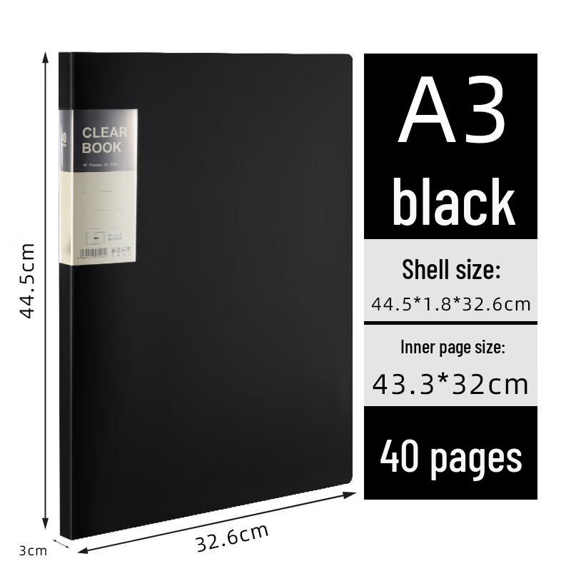 

JY A3 PP File Folder with Clear Pages