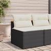 VidaXL Canapés de Jardin sans Accoudoirs avec Coussins 2 pcs, Sièges de Patio, Meubles de Terrasse Balcon Extérieur, Noir 365832