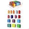 City House Stacking Toy Stackable Building Blocks with Wooden Houses Beech Wood