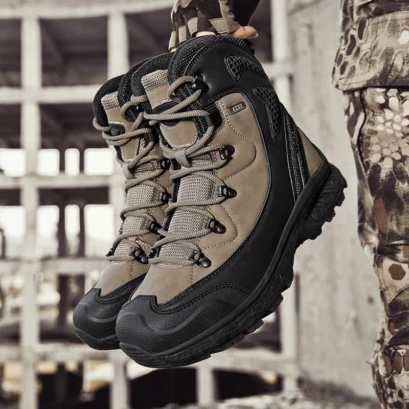 Fashion Fashion Lace Up Outdoor Male Booties Men Casual Boots Platform Desert Boots Men's Lace-Up Ankle Boots Winter Plush Snow Boots