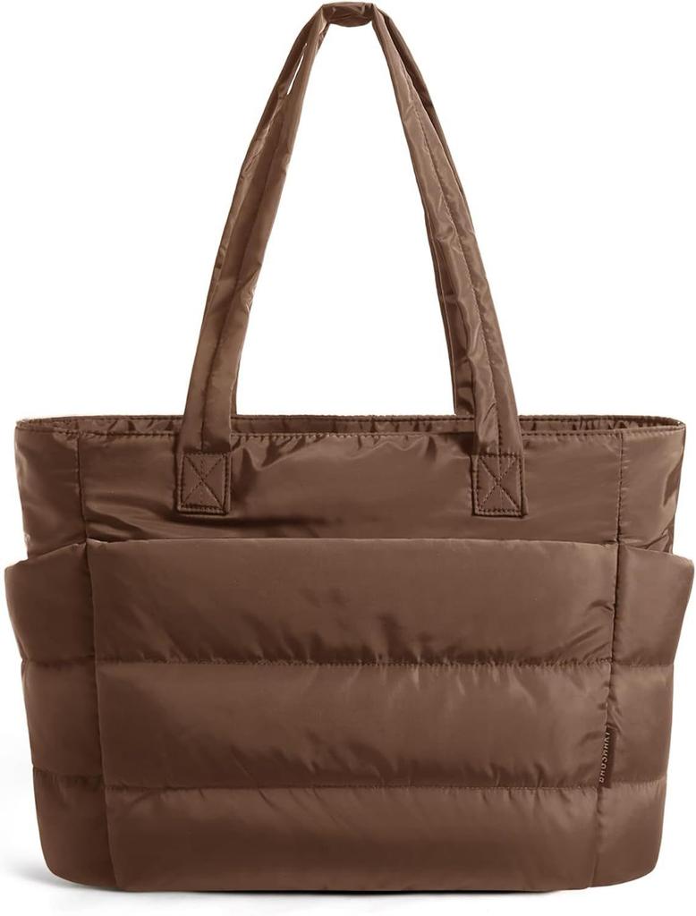 Large Quilted Cott Jacket Tote Bag, Lightweight, Spacious Handbag Shoulder Bags for Work, Travel & Yoga, Fitness, Daily Use