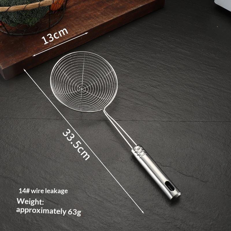 Stainless Steel Skimmer Spoon Non-Slip Long Handle Food Grade Filter Sieve Suitable for Kitchen Deep Frying Food Straining