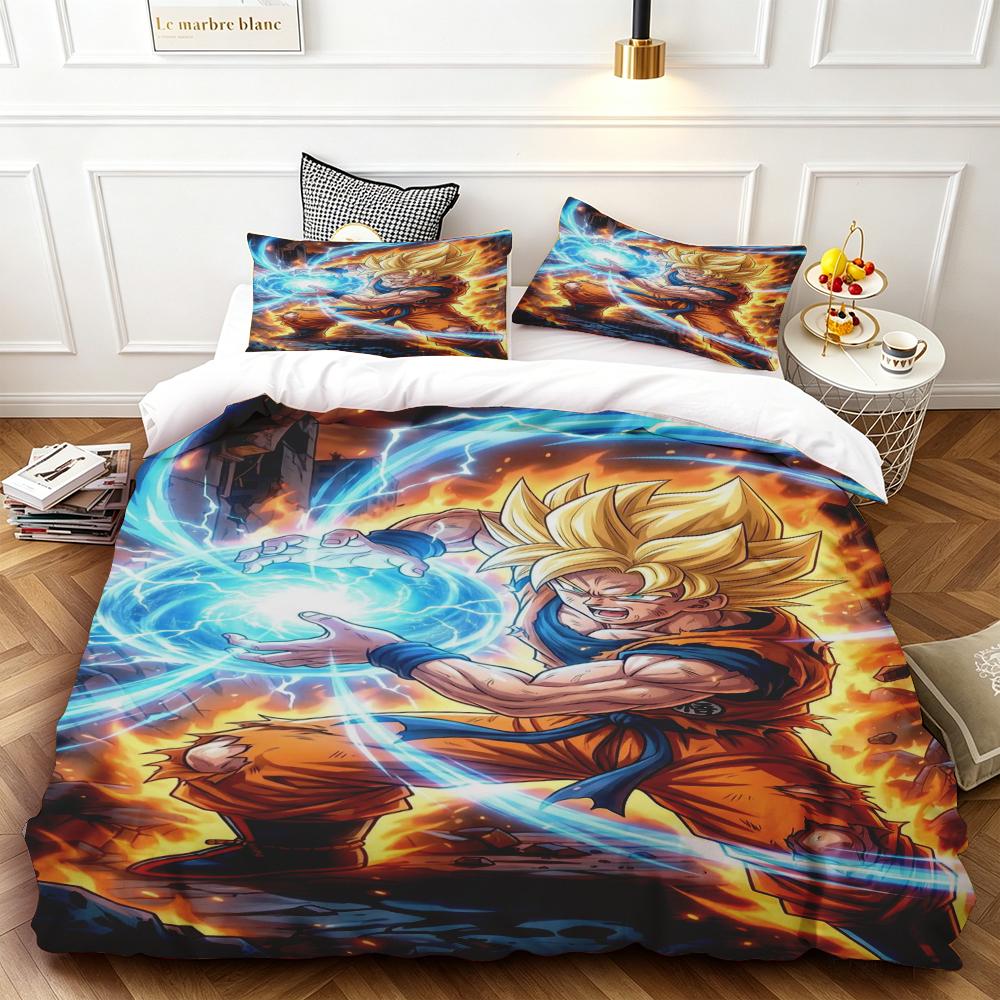 3Pcs Duvet Cover Dragon Ball Goku Cartoon Bedding Set Quilt Cover For Bedroom Home Decor Queen King Size