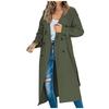 Damen Mode Einfach Zweireihig Trenchcoat Vintage Reverskragen Lange Ärmel Weiblich Schick Dame Outfits