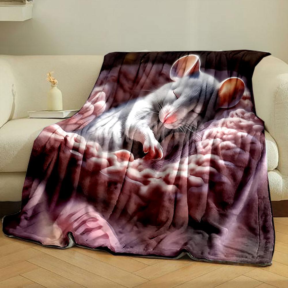 Schlafende Graue Maus Decke Schlafzimmer Decke für Wohnzimmer Sofa Mittagspause Weicher Überwurf für Freund's Festival Geschenk
