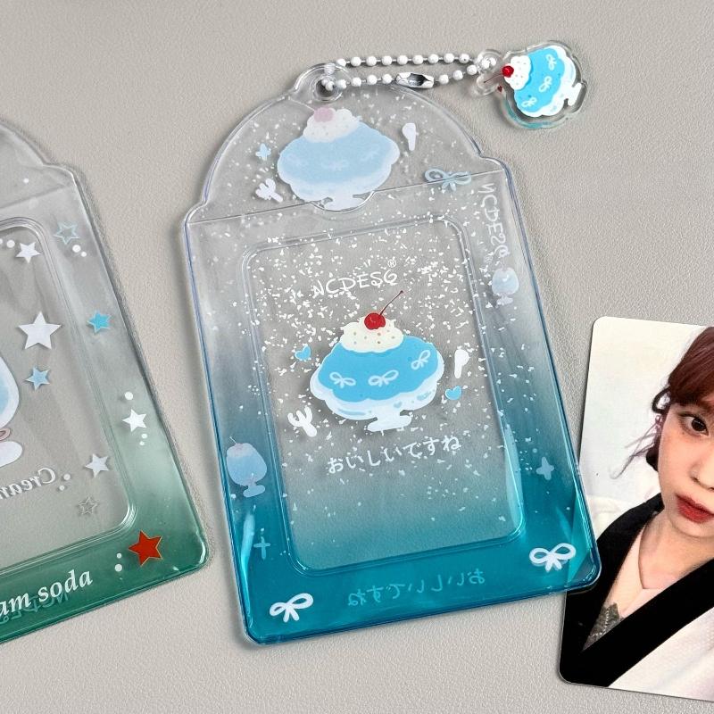 Cool Summer Series Photo Card Holder Cute Cherry Smoothies Picture Frame Cartoon Ice Cream Card Sleeves for Kpop Idol Card New